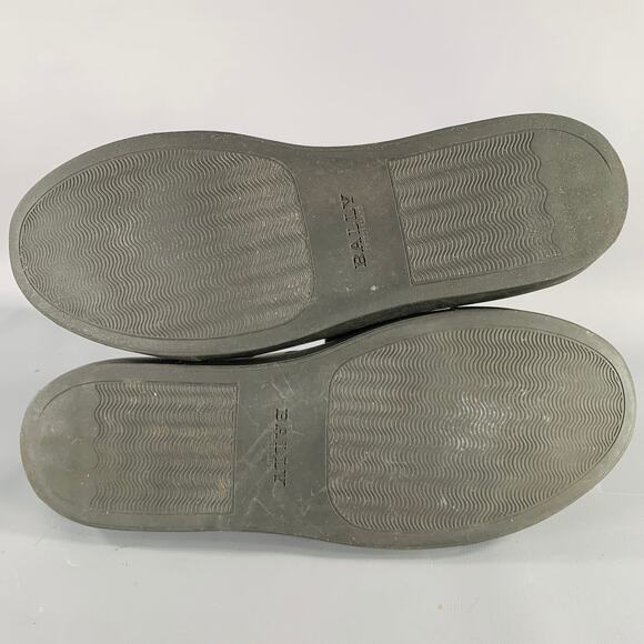 BALLY Size 9.5 Black White Stripe Leather Slip On Loafers main image 9